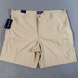 Chaps Mens Golf Khaki Performance Stretch Cargo Shorts Size 44XB Big And Tall